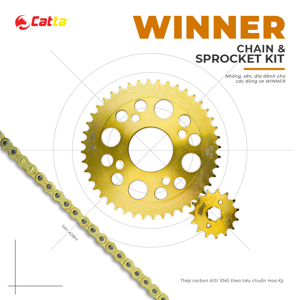 Nhông sên dĩa WINNER X, WINNER 150 - Nhông sên dĩa CATTA chất lượng cao