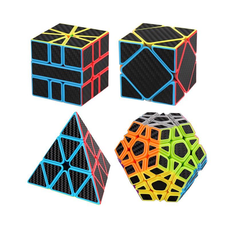 Bộ Sưu Tập Khối Rubik Carbon 2x2 3x3 4x4 5x5 Tam Giác 12 Mặt, Skewb, Ivy lá phong cao cấp