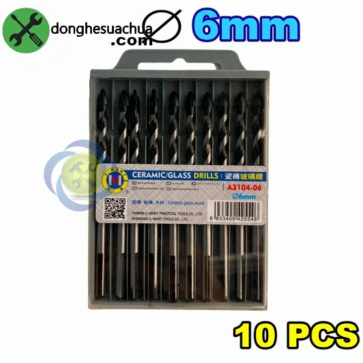 Mũi khoan gạch men 6mm C-Mart A3104-06 màu đen