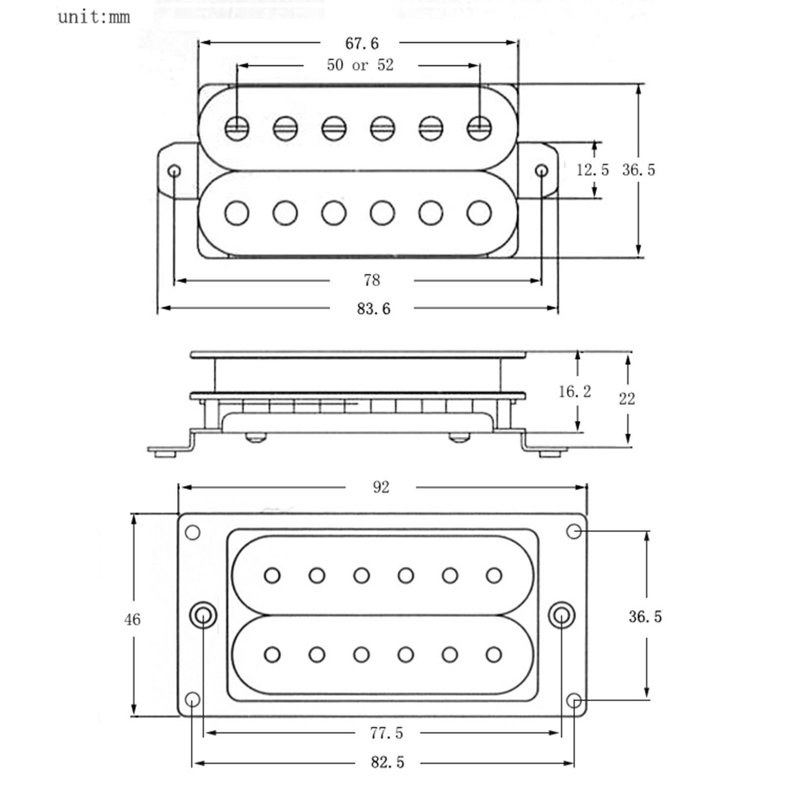 Tone Pickups Set, Humbucker Double Coil Neck Pickup and Bridge Pickup Replacement Parts for Standard Humbucker Electric Guitar