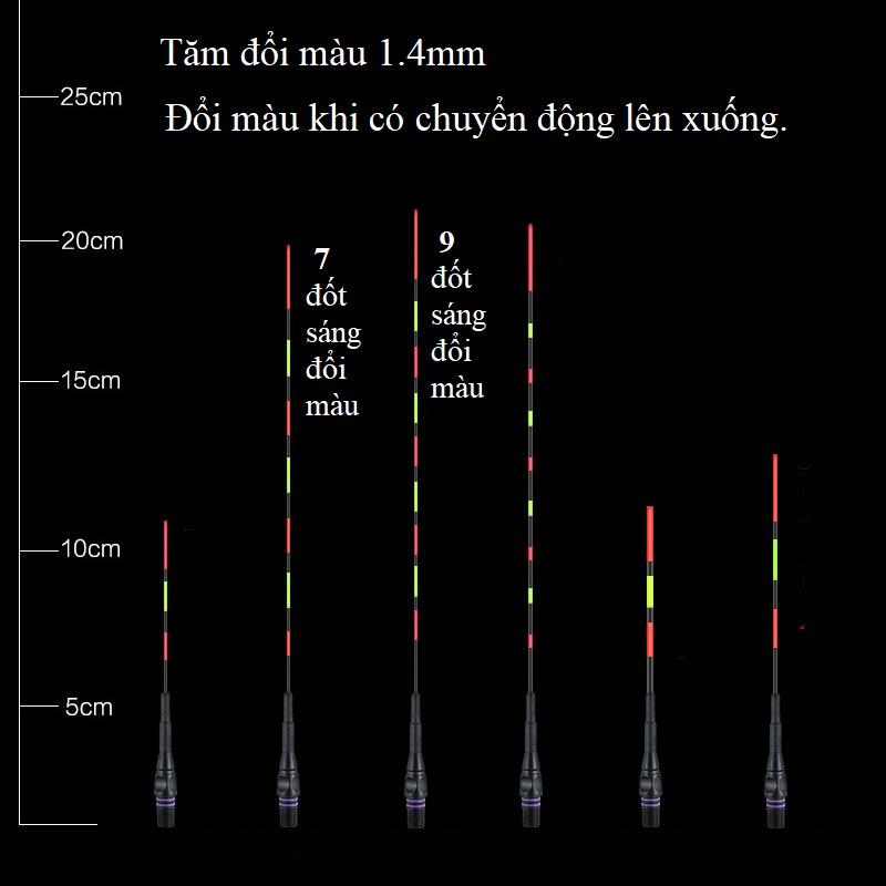 Tăm Phao Câu Đài Đổi Màu Thông Minh Tăm Phao Câu Cá Ngày Đêm PC27