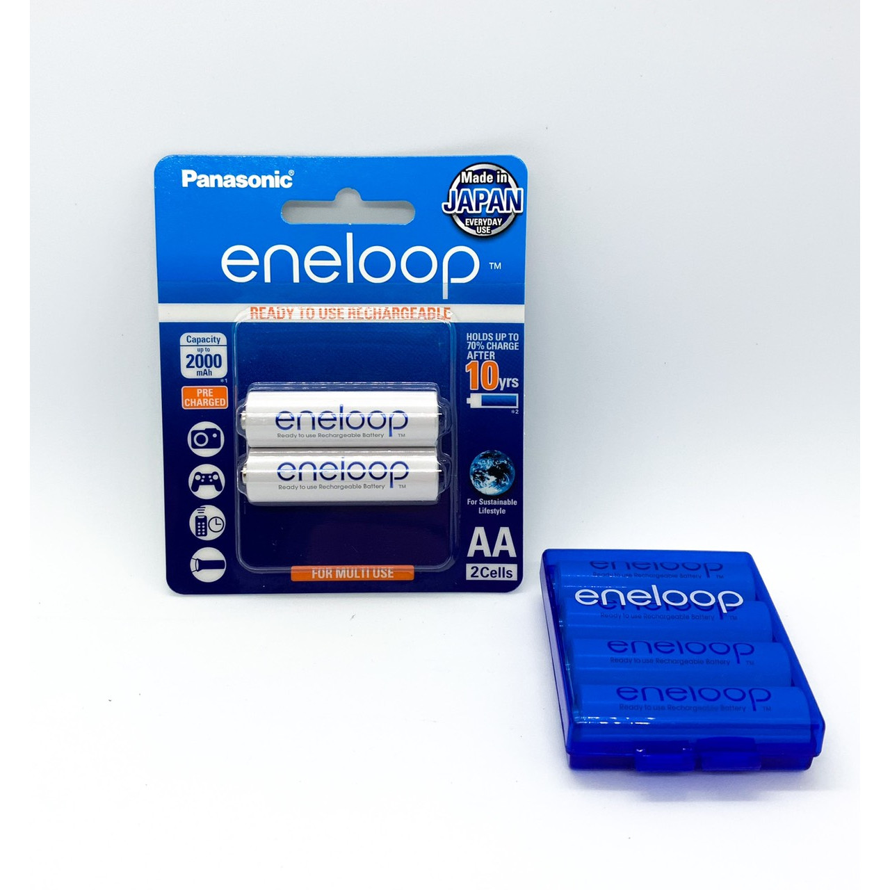 Pin Sạc AA Eneloop BK-3MCCE/2BT Made In Japan Kèm Hộp Bảo Quản - Hàng Chính Hãng ( Panasonic Phân Phối Trực Tiếp )