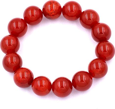 Vòng tay chuỗi hạt Đá Vân Rồng Đỏ 14 ly 15 hạt - hợp mệnh Hỏa, mệnh Thổ