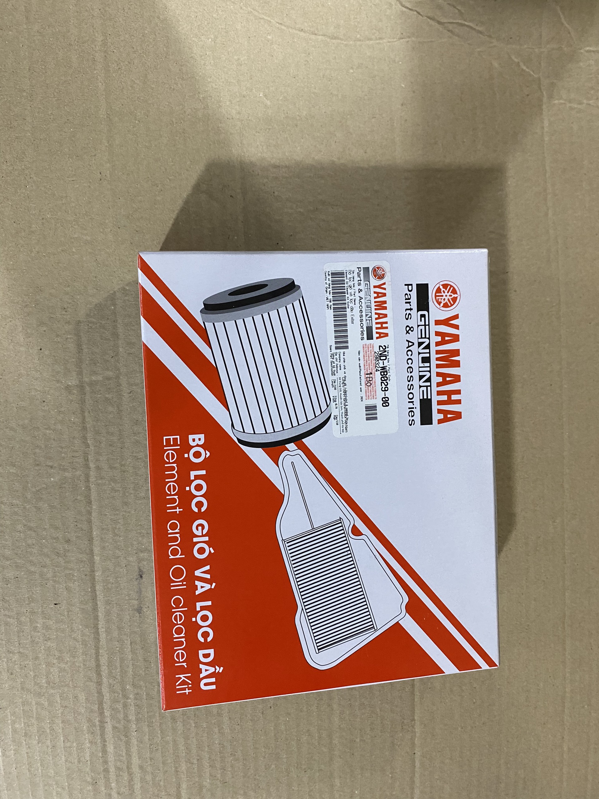 Bộ lọc gió và lọc dầu cho xe máy Yamaha Exiter 150 - 2NDWB0290000