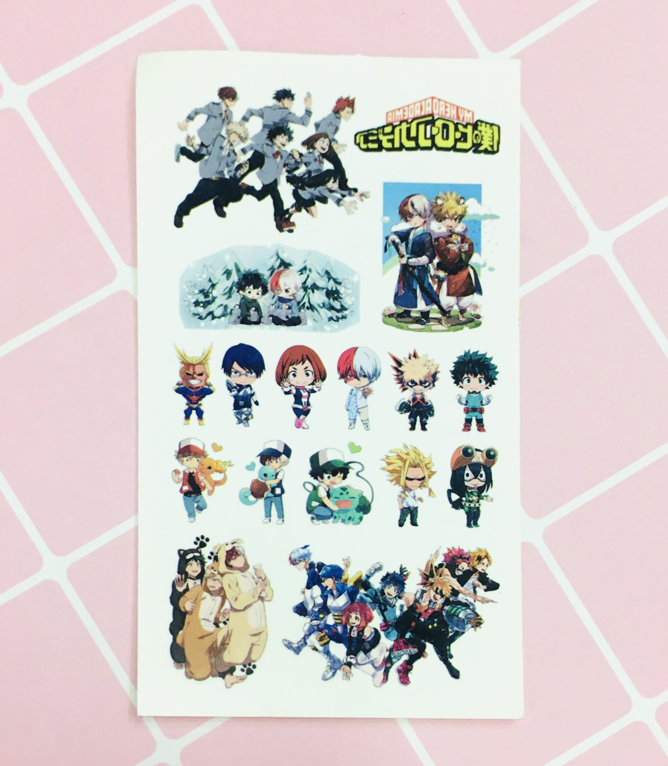 Set 5 Bảng hình xăm My Hero Academia Sticker Tattoo