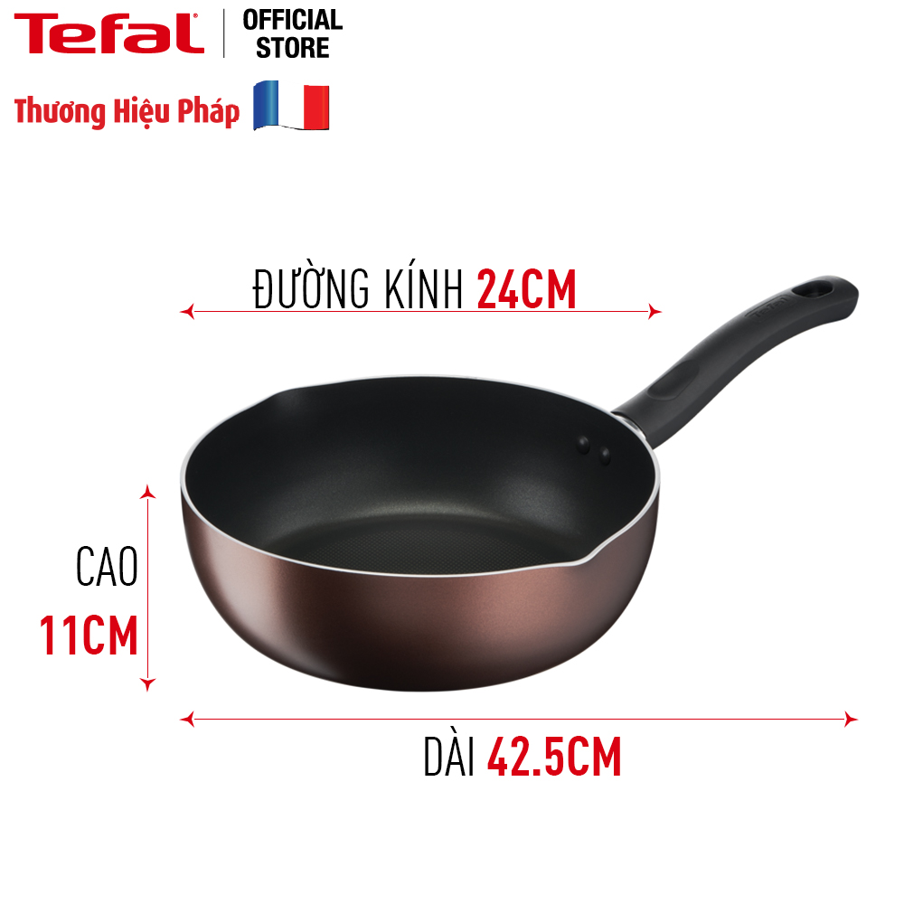 Bộ 3 nồi chảo chống dính đáy từ Tefal Day By Day dùng cho mọi loại bếp (nồi 18cm, chảo 24cm) - Hàng chính hãng