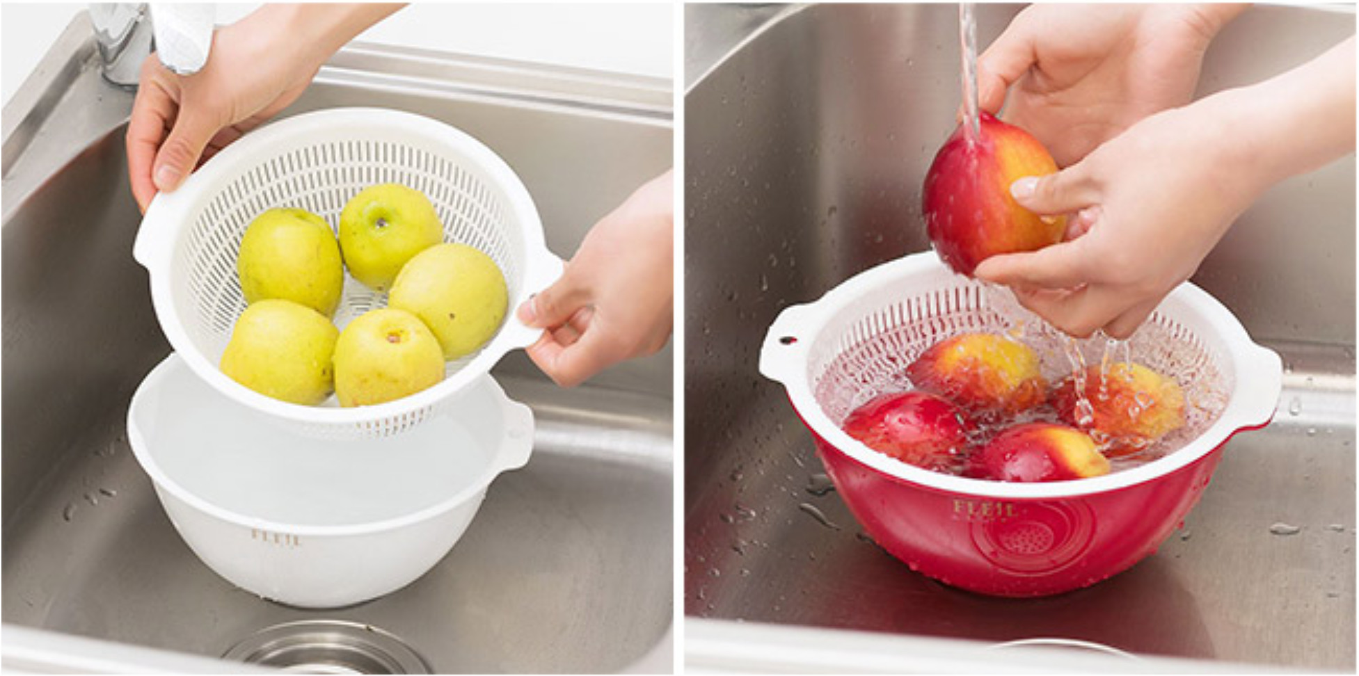 Set 01 rổ & 01 chậu rửa đa năng 1,5L - Hàng nội địa Nhật Bản