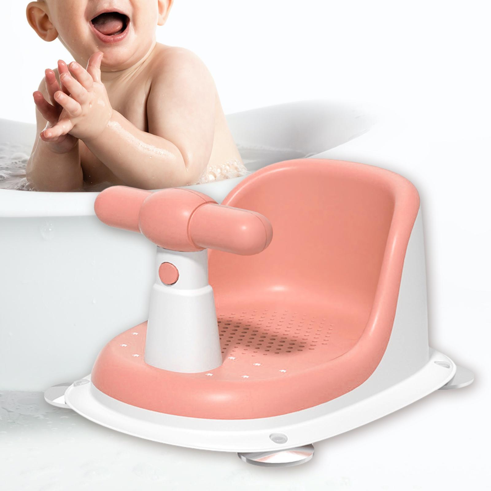 Baby Bath Seat Sit up Bathing Safety Suction for Baby Bathing 6-18 Months Pink