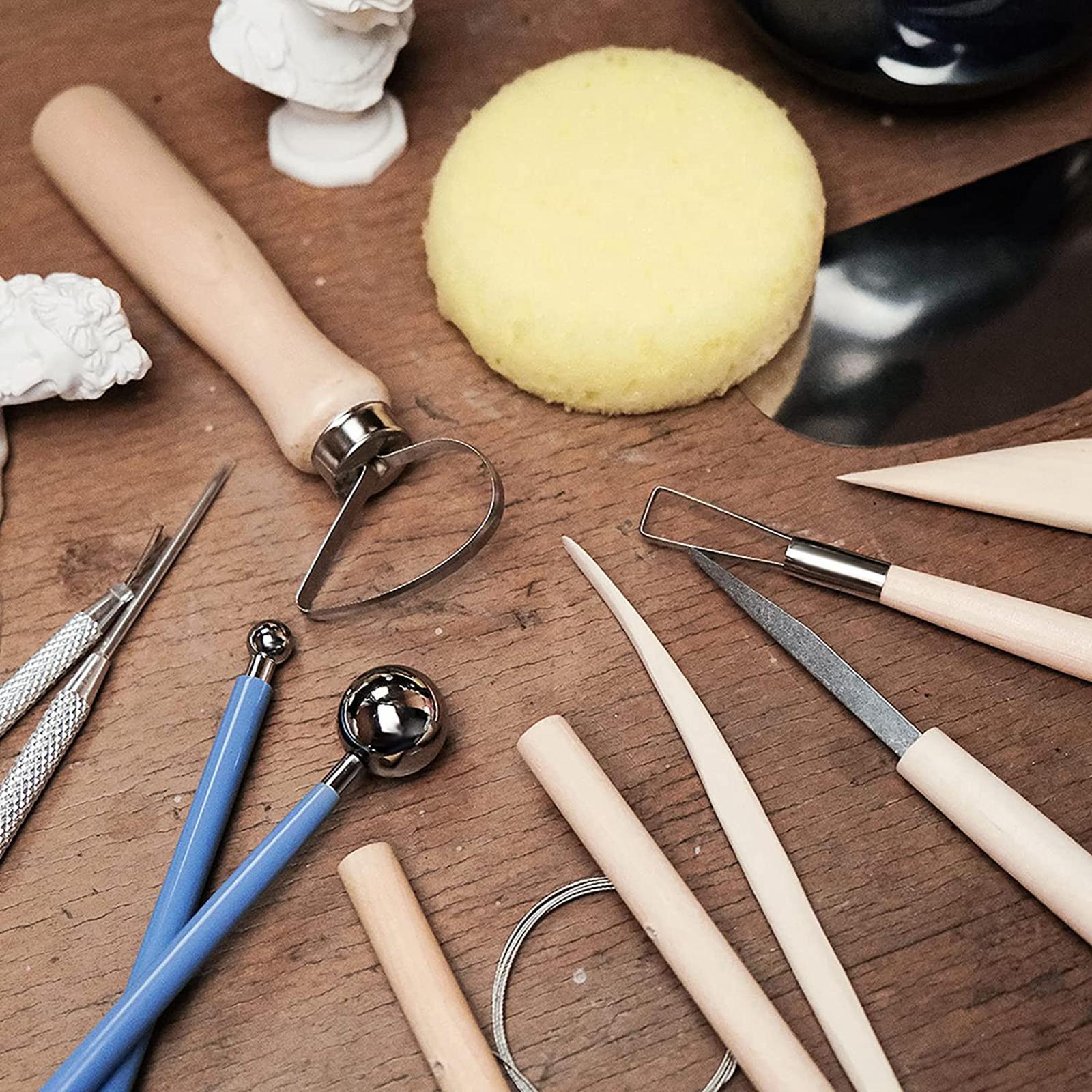 61 Pieces Polymer Clay Tools Set, Clay Carving Tools, Double Sided for Beginners Ceramics Clay Tools, Clay Sculpting Tools for Shaping, Drawing