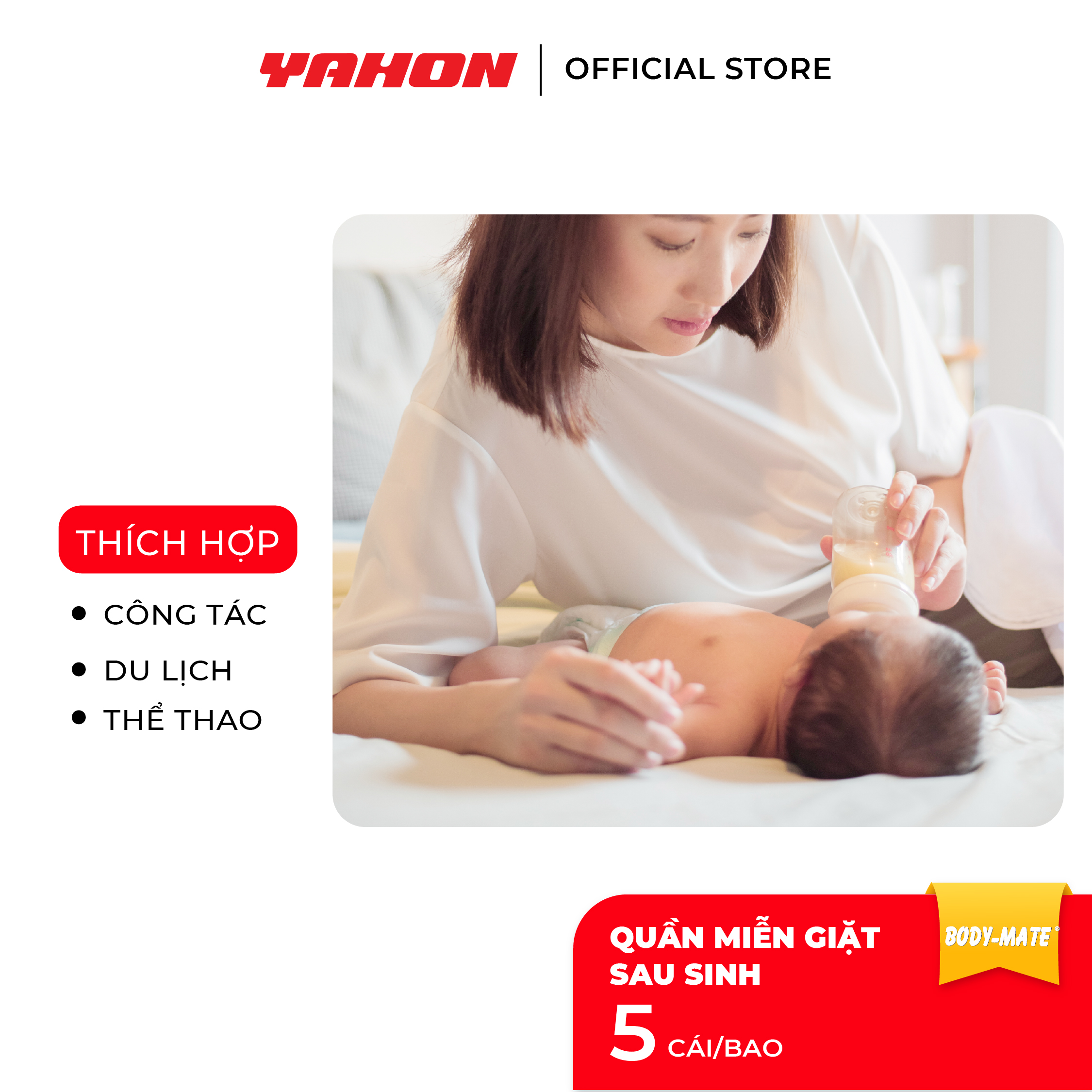 Combo Bao Quần Lót Miễn Giặt Sau Sinh Body-Mate Nữ, 5 Cái/Bao