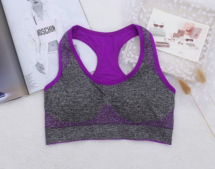 Áo Bra Tập GYM YOGA Nữ Simple Vải Dệt Kim Co Dãn Mịn Mát Có Sẵn Đệm Mút
