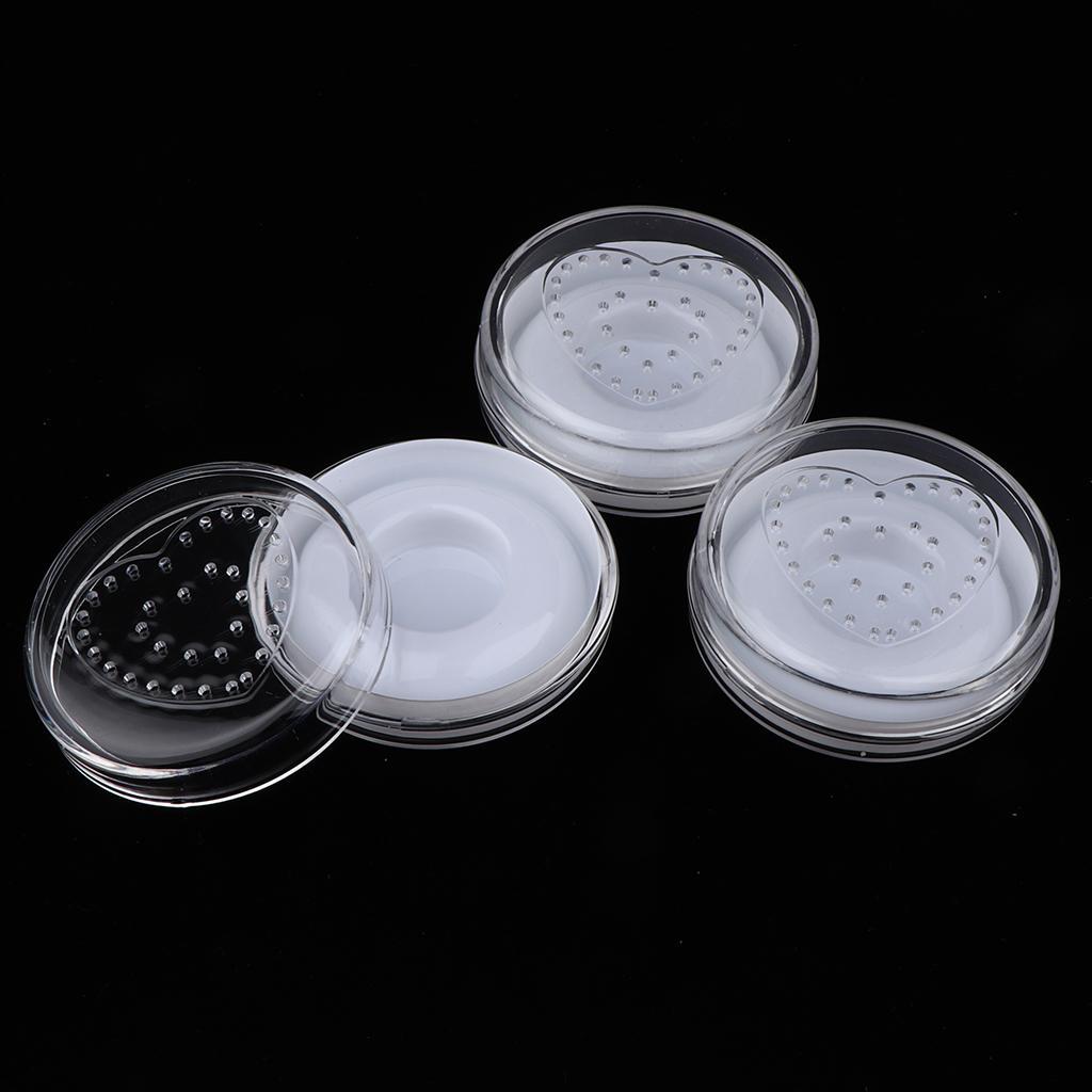 3Pcs Round False Eyelash Storage Case Box Eyelash Holder Container