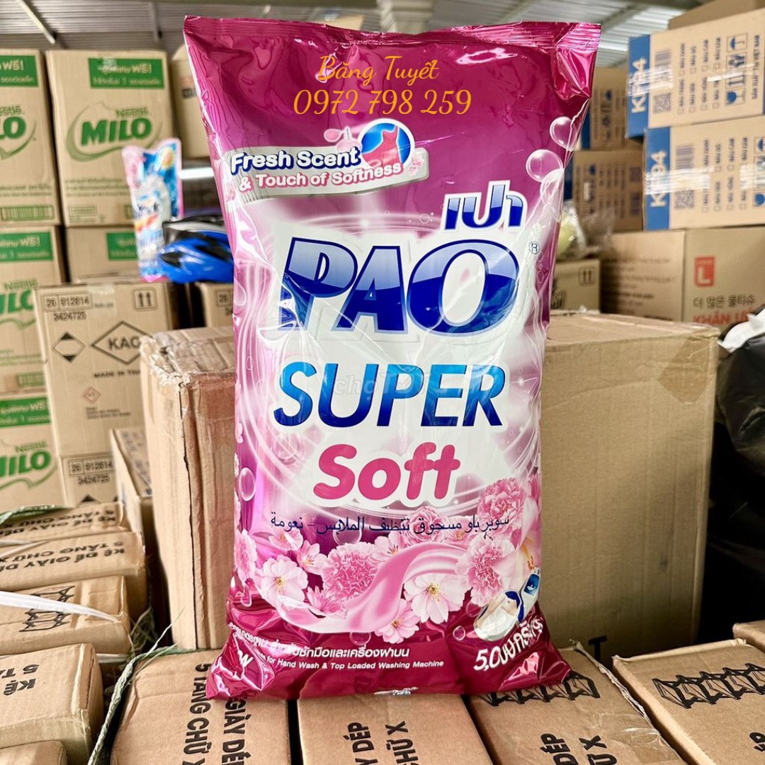 BỘT GIẶC PAO 5KG CHUẨN HÀNG THÁI LAN TRẮNG SÁNG VÀ SẠCH THƠM CỰC KỲ 