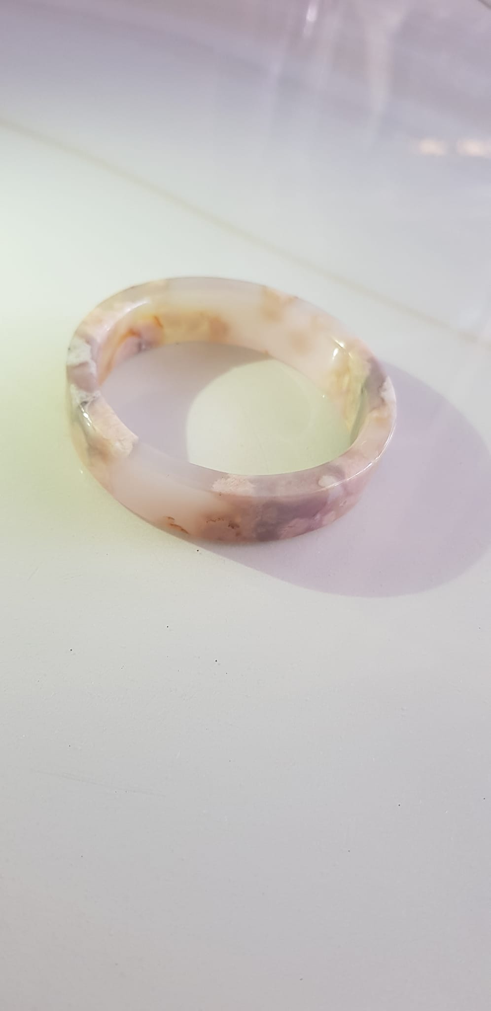 Vòng tay Nữ Mã Não Bản Vuông bông rau câu Ni 50mm x cao 13mm x dầy 5mm Nữ 45kg - 50kg đeo đẹp xinh tay lắm ạ