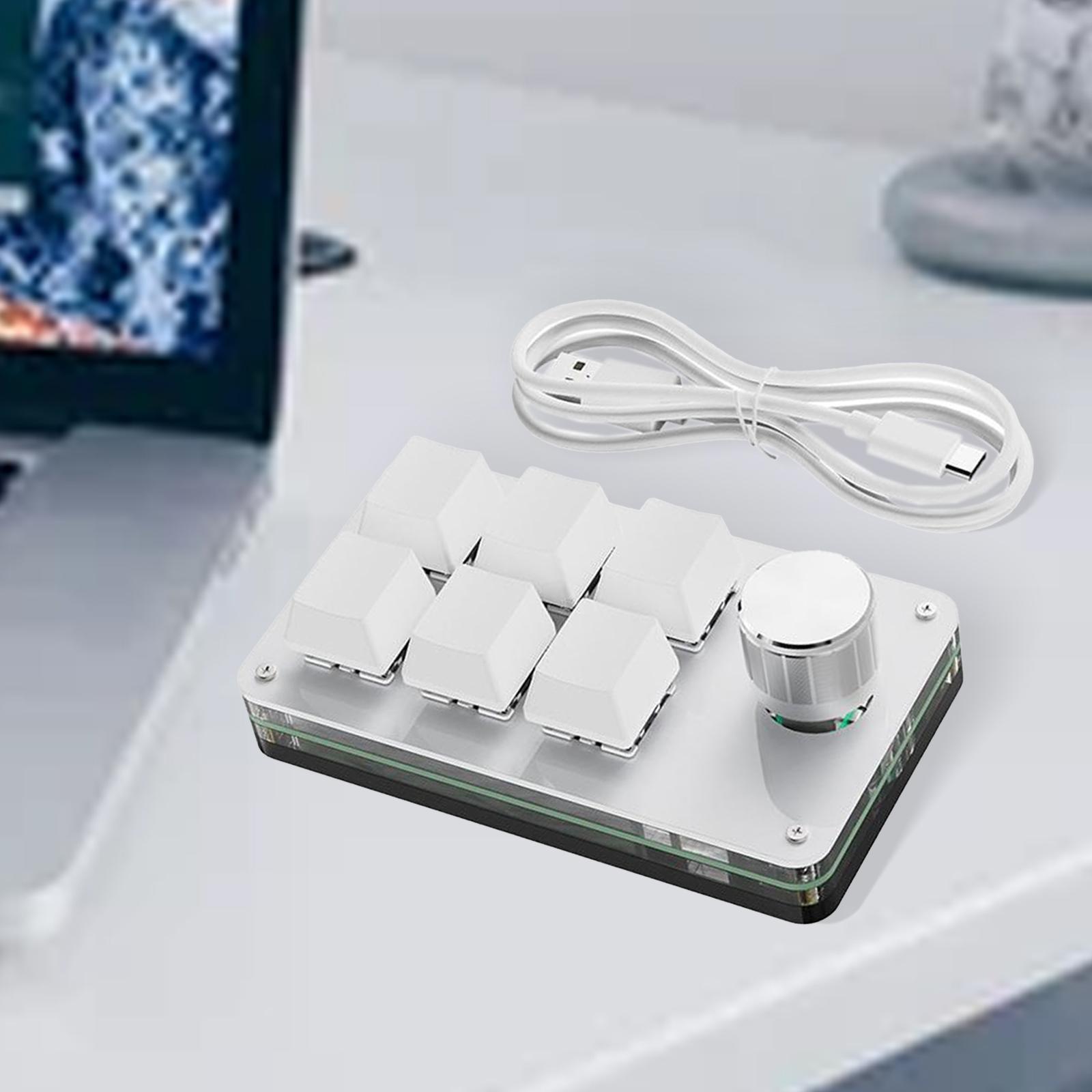 6 Keys One Handed Gaming Keypad White