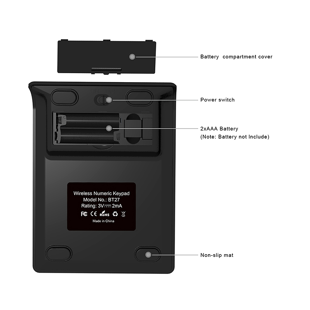 Bàn Phím Kế Toán Tài Chính Văn Phòng 27 Phím Cho Máy Tính Xách Tay Hỗ Trợ AnDroid / Windows / IOS Đen