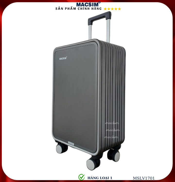 Vali hợp kim nhôm cao cấp Macsim MSLV1701 cỡ 20 inches màu ghi hàng loại 1