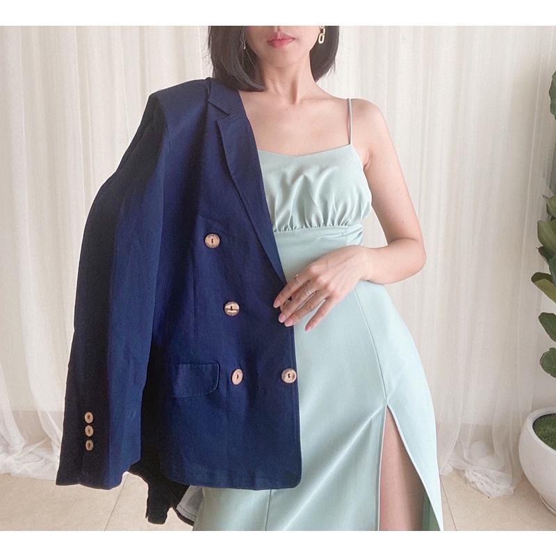 Đầm hai dây nhún ngực TIỂU DESIGN