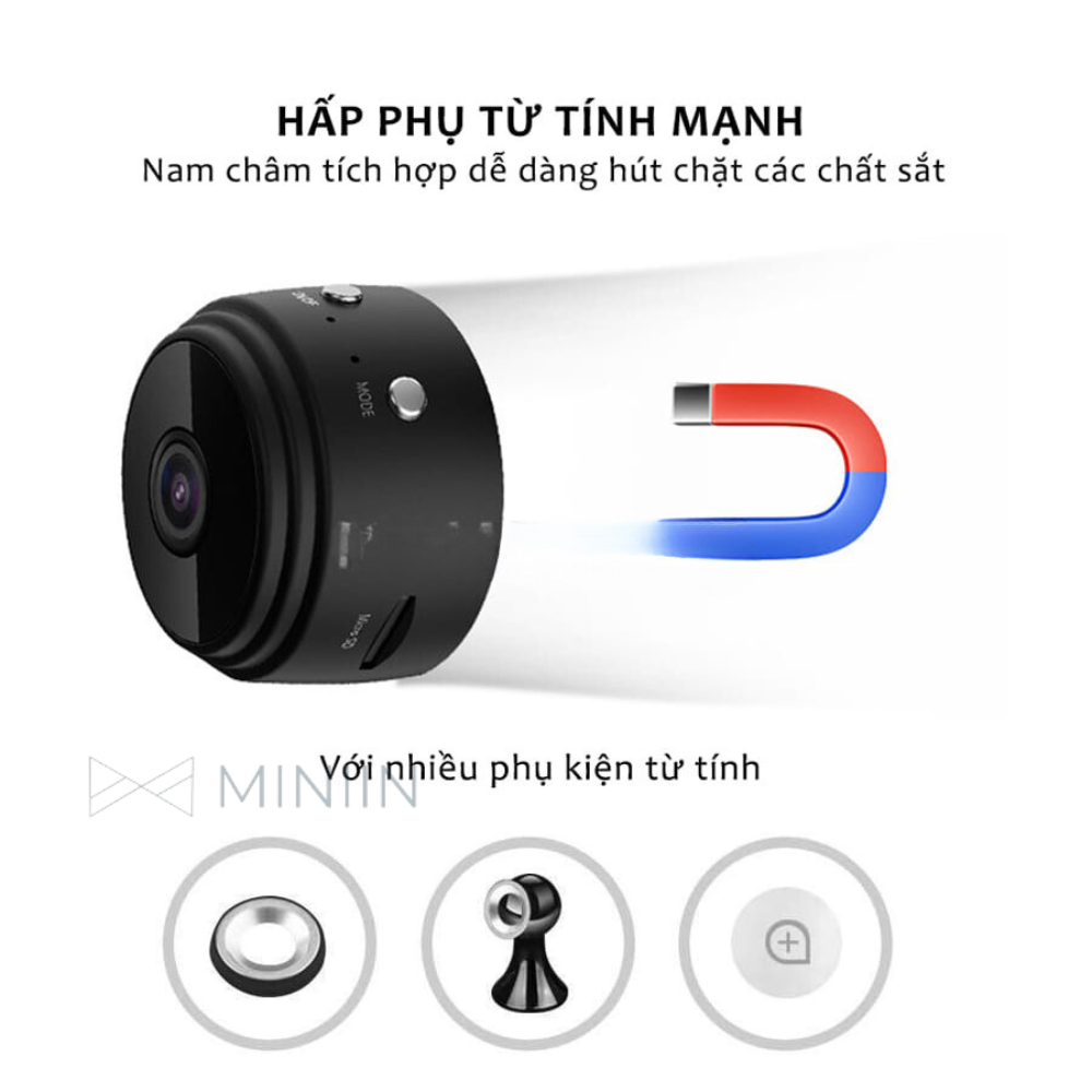 Camera Giám Sát Chống Trộm, Camera Wifi Mini Không Dây A9, Độ Phân Giải 720P, App Xem Từ Xa - HÀNG CHÍNH HÃNG MINIIN