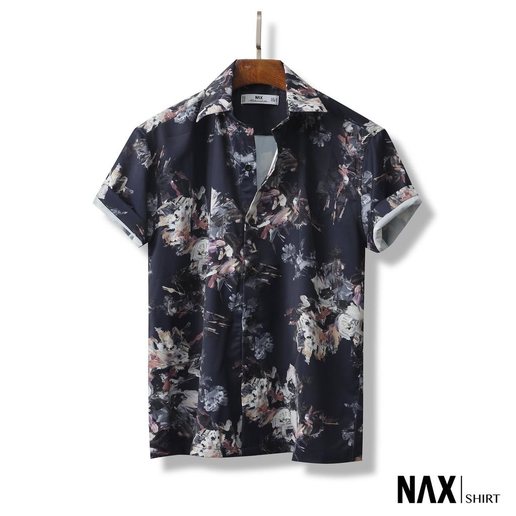 [NAX31] Áo sơ mi họa tiết cho nam tay ngắn, form Relaxed fit, lụa Ý không nhăn - Design by NAX