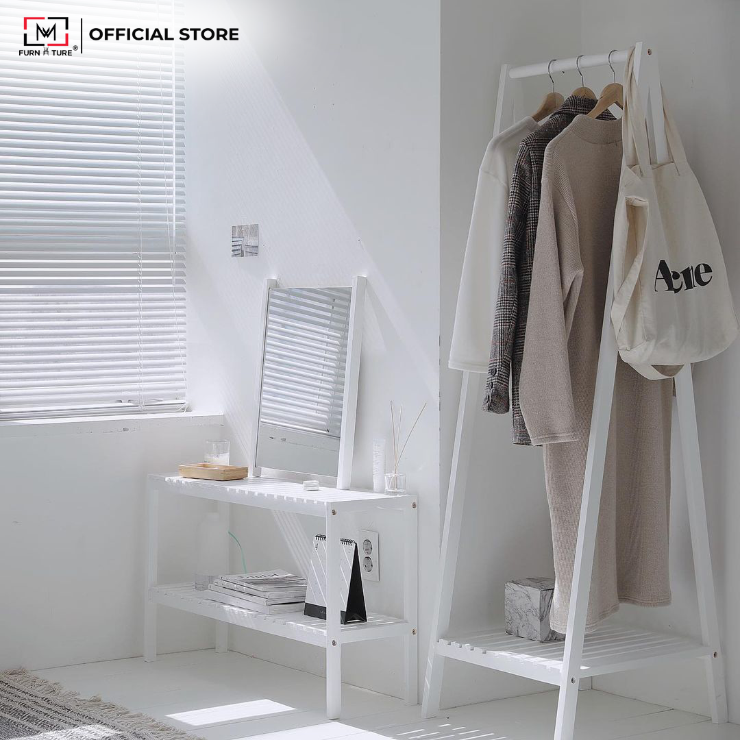 KỆ GIÀY DÉP/ KỆ GỖ TRANG TRÍ ĐA NĂNG 2 TẦNG - BENCH 2F 80 WHITE