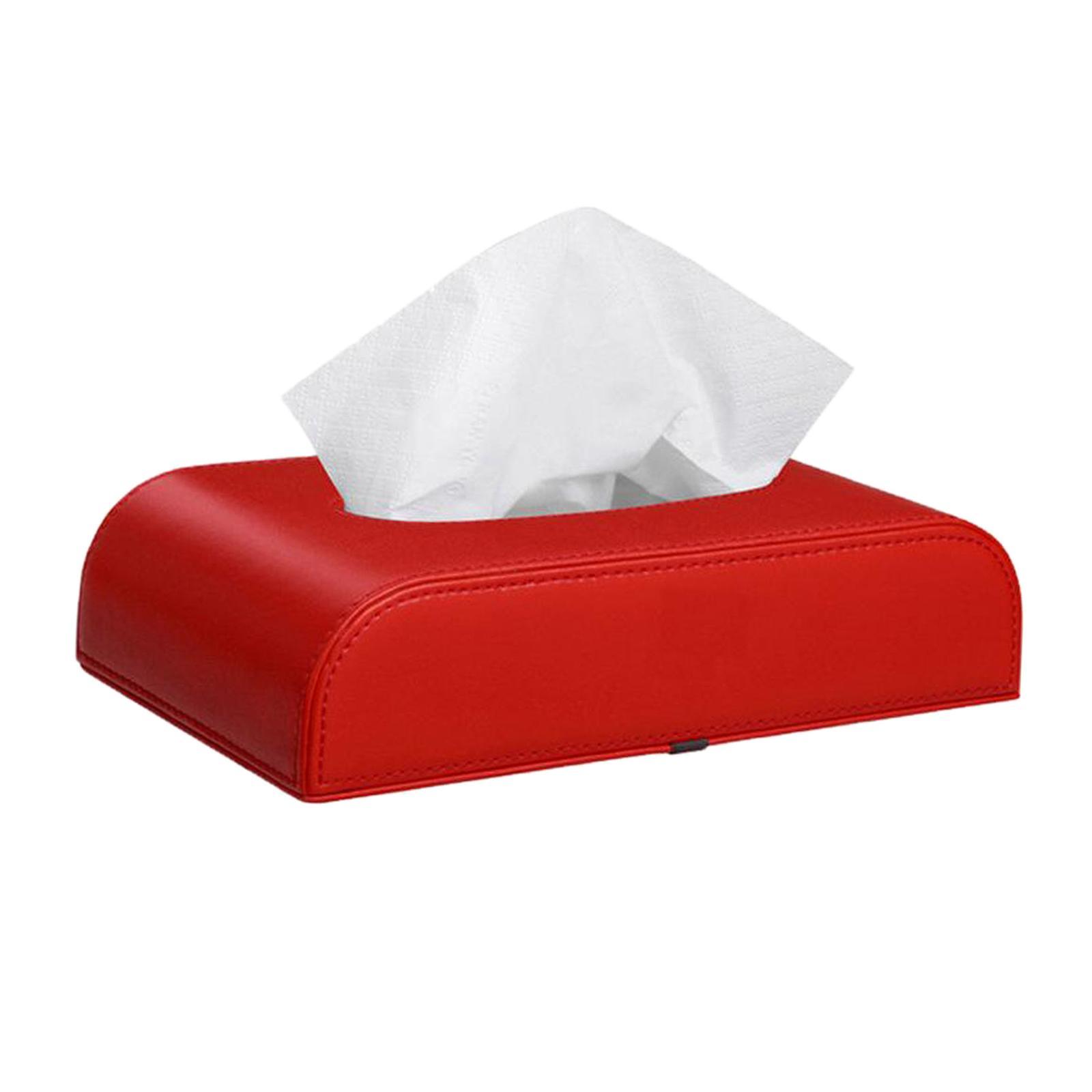 Auto PU Leather Paper Towel Case Tissue Box Paper Storage for Home Office
