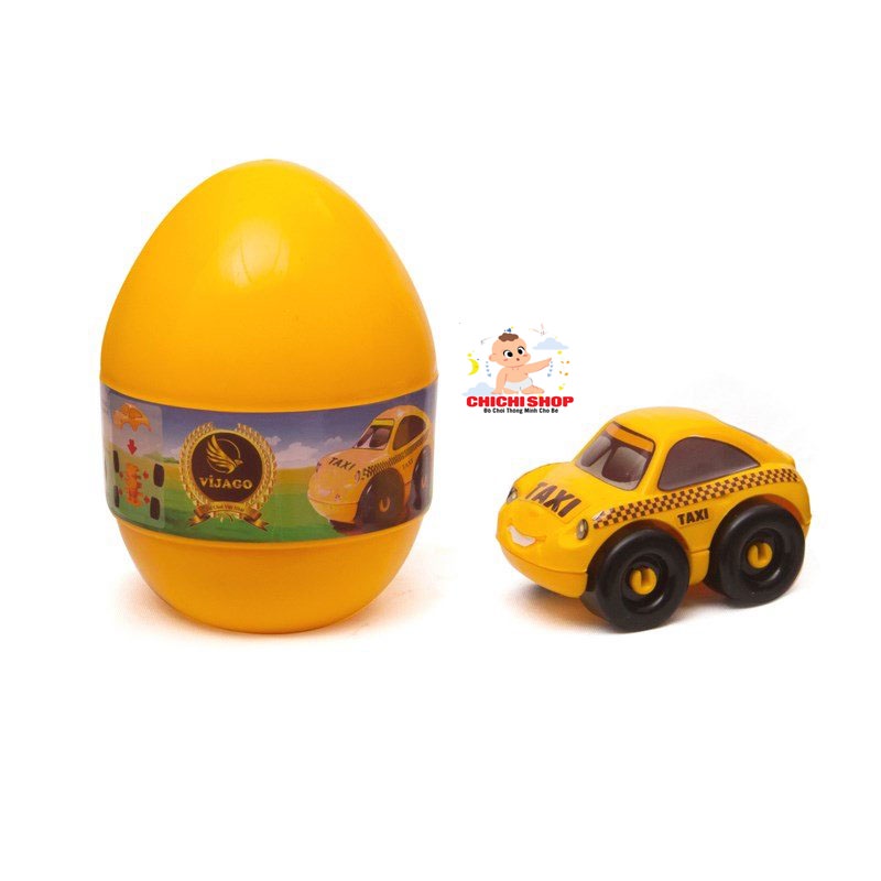 Mô Hình Lắp Ghép Ô Tô Taxi - Đồ Chơi Bóc Trứng Khủng Long Thần Kì Loại Lớn Màu Sắt Bắt Mắt Cho Trẻ Em