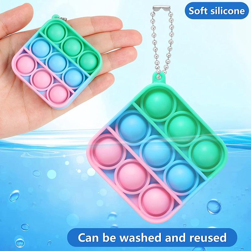 Set 8 móc khóa silicone mini đồ chơi giảm căng thẳng