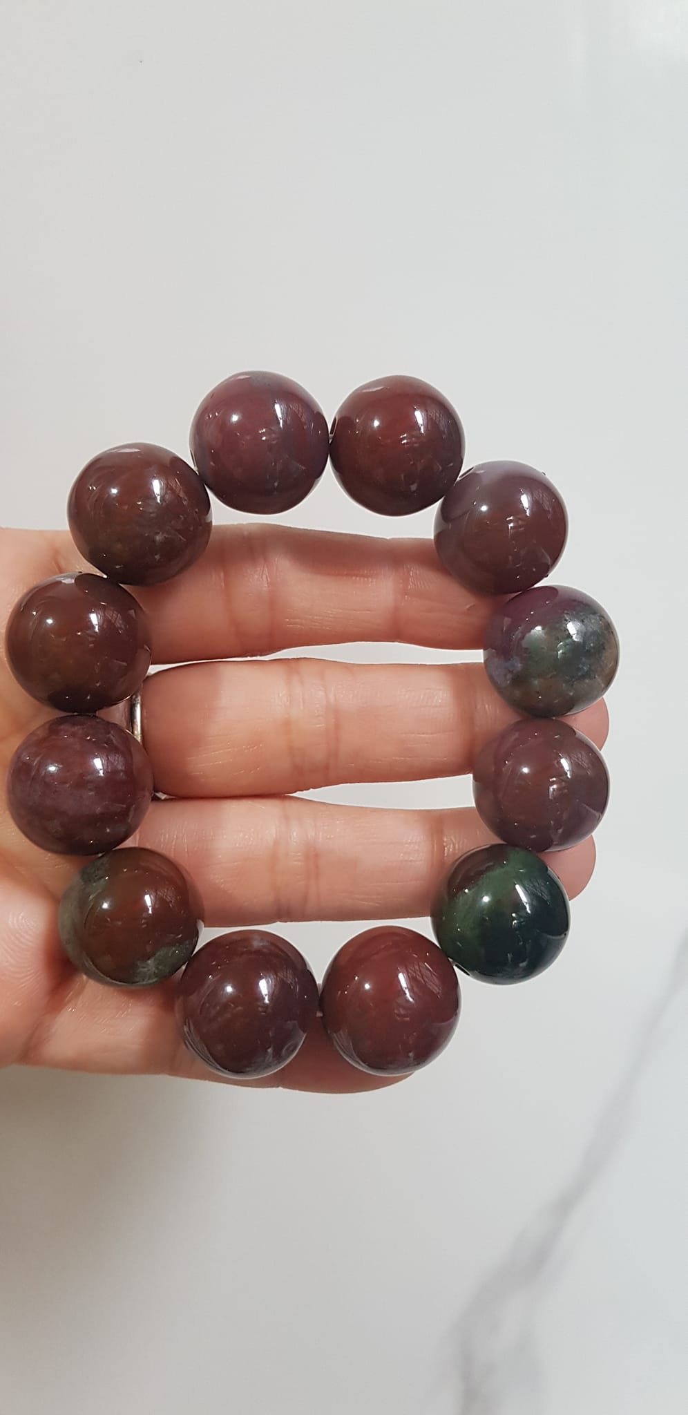 Vòng Tay Nam đá casidon Size vòng 18mm Vòng đẹp hiếm màu nâu đất xám ít vân xanh hợp mệnh thổ ạ