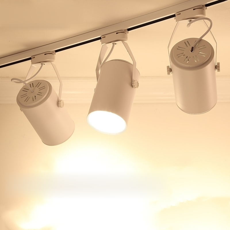 Combo3 đèn rọi ray vỏ trắng 7W ASHE + 1 ray 1 mét dùng cho trưng bày sản phẩm, chiếu rọi tranh