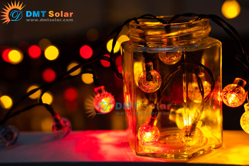 Đèn led dây pha lê trang trí năng lượng mặt trời - LED NHIỀU MÀU LD04-RGB [12 MÉT]