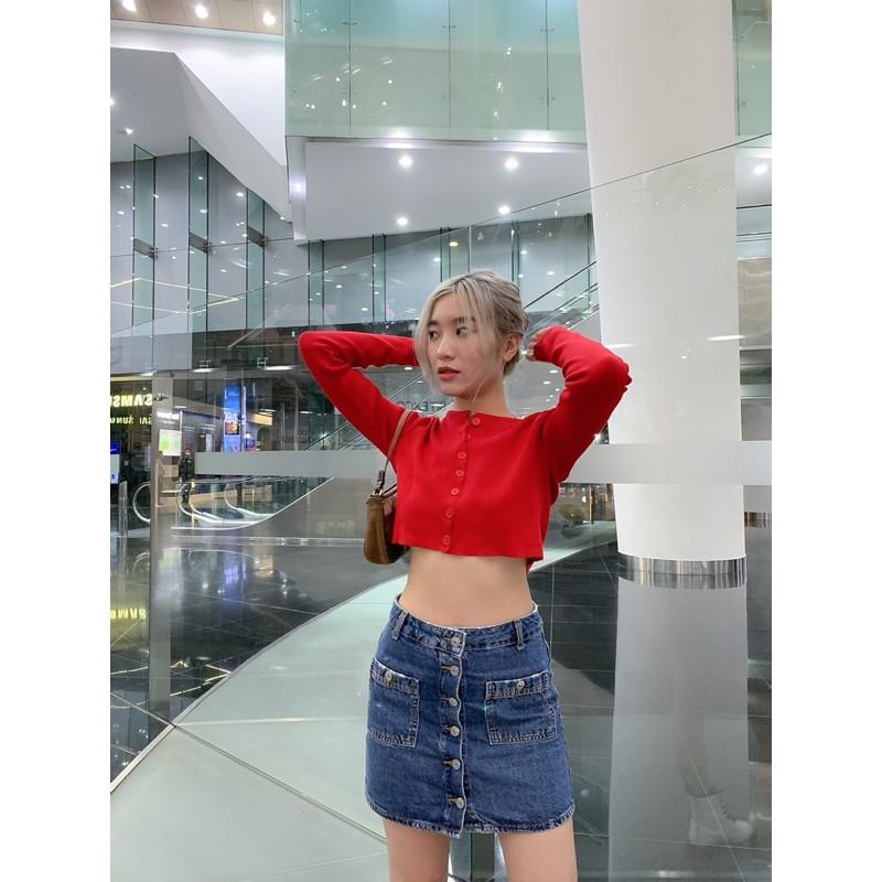 Áo cardigan len - Áo len croptop nữ