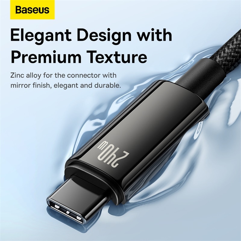 Cáp sạc nhanh Baseus Tungsten Gold Fast Charging Data Cable Type-C to Type-C CAWJ PD 240W- Hàng chính hãng