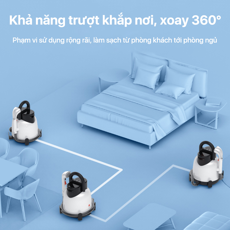 Máy làm sạch bằng hơi nước cầm tay Deerma BY100 , máy giặt cầm tay cho sofa, thảm, nệm, rèm-Hàng Chính Hãng