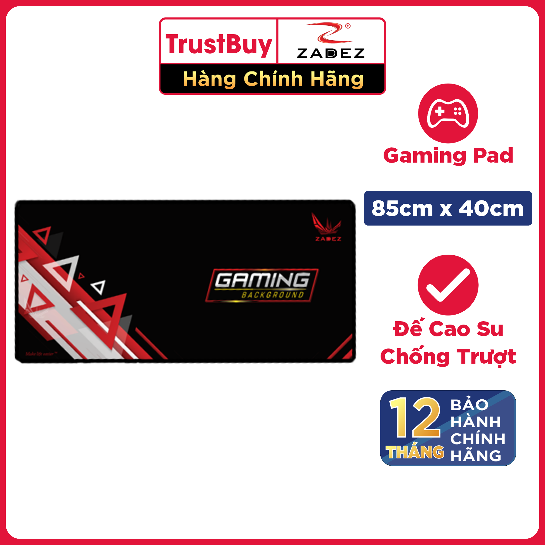 BÀN DI CHUỘT GAMING KHỔ LỚN 850*400 ZADEZ GP-850W -Hàng Chính Hãng