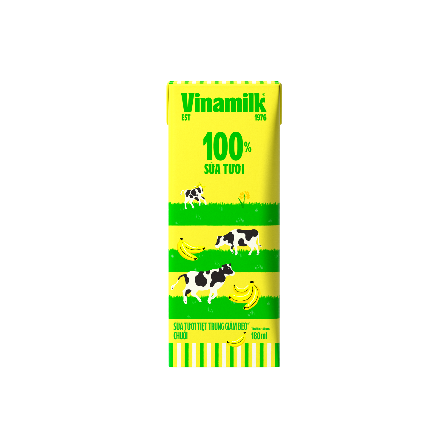 Combo Sữa Tươi Tiệt Trùng Dừa 100% Giảm Béo Vị Chuối 180ml Vinamilk