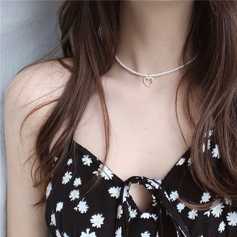 Vòng cổ choker hợp kim đính hạt xinh xắn