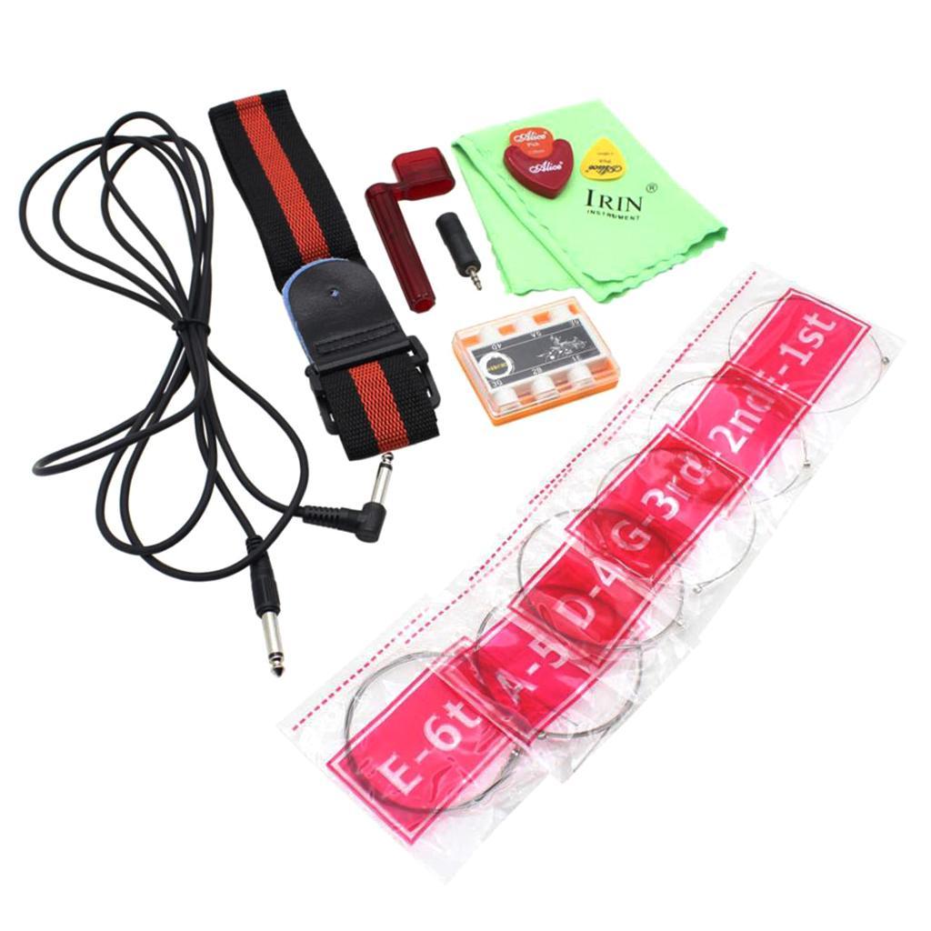 1 Pack Multi-colored Electric Guitar Replacement Parts, Strings Strap Pitch Pipe Cable Adapter String Winder