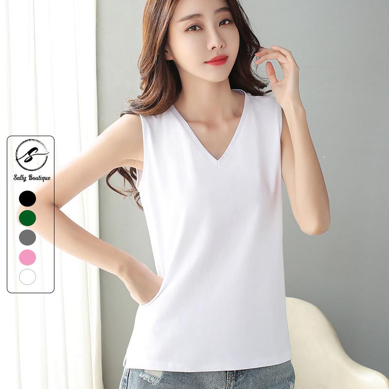 Áo 3 Lỗ Nữ Sát Nách Cổ Tim Xẻ Tà Phôm Rộng Mặc Hè Thoải Mái Chất Thun Cotton 100% Co Giãn 4 Chiều Sally Boutique-3LCT01