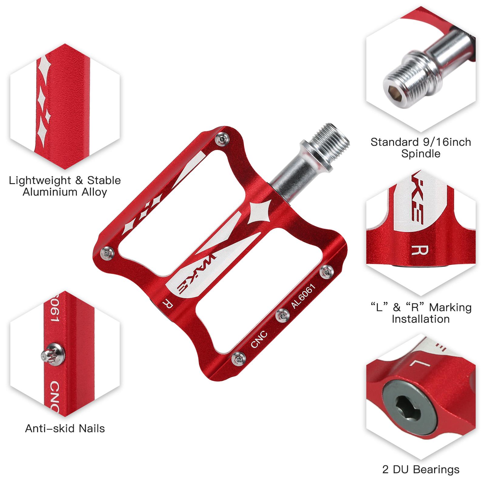 2 Bàn đạp xe đạp làm bằng hợp kim nhôm, trọng lượng nhẹ, chống mài mòn, chống thấm nước