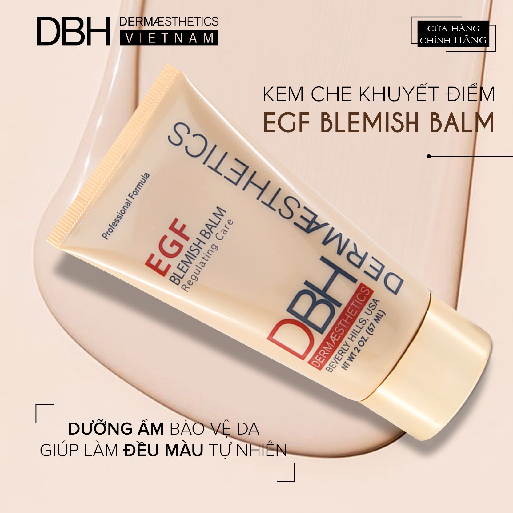 KEM CHE KHUYẾT ĐIỂM DBH - EGF BLEMISH BALM DBH DERMAESTHETICS 57ML/20ML - HÀNG NHẬP KHẨU- CHÍNH HÃNG- PHÂN PHỐI ĐỘC QUYỀN TẠI VIỆT NAM