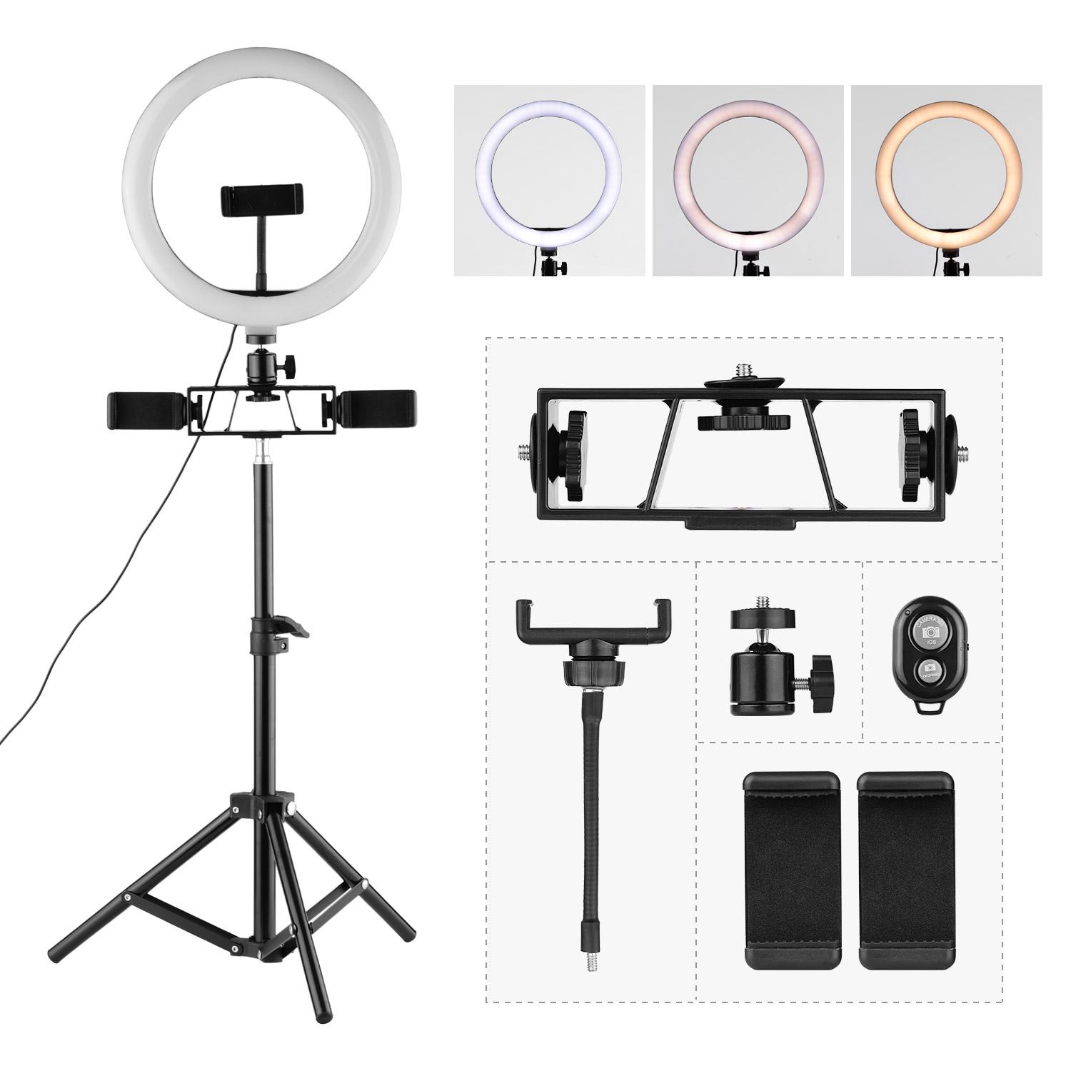Đèn LED Ánh sáng chụp ảnh 10 inch Ring Light Selfie Beauty USB 3 Chế độ chiếu sáng Có thể thay đổi độ sáng