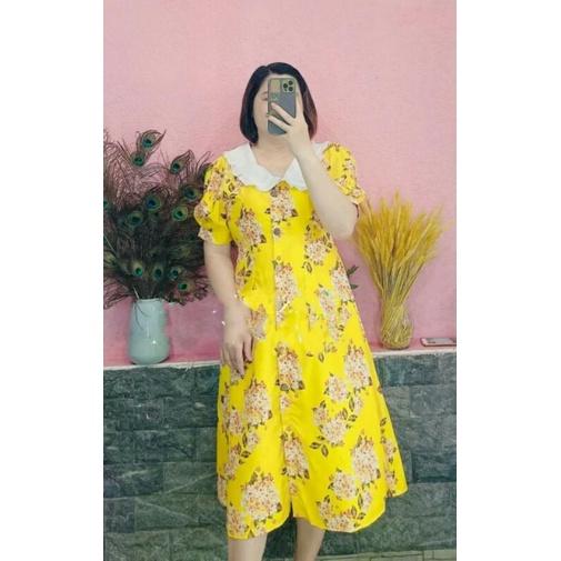 ĐẦM MIDI HOA DẠO PHỐ BIG SIZE SANG CHẢNH