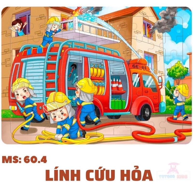 Tranh Xếp Hình bằng gỗ 60 mảnh ghép có tranh mẫu-Đồ chơi cho bé thông minh