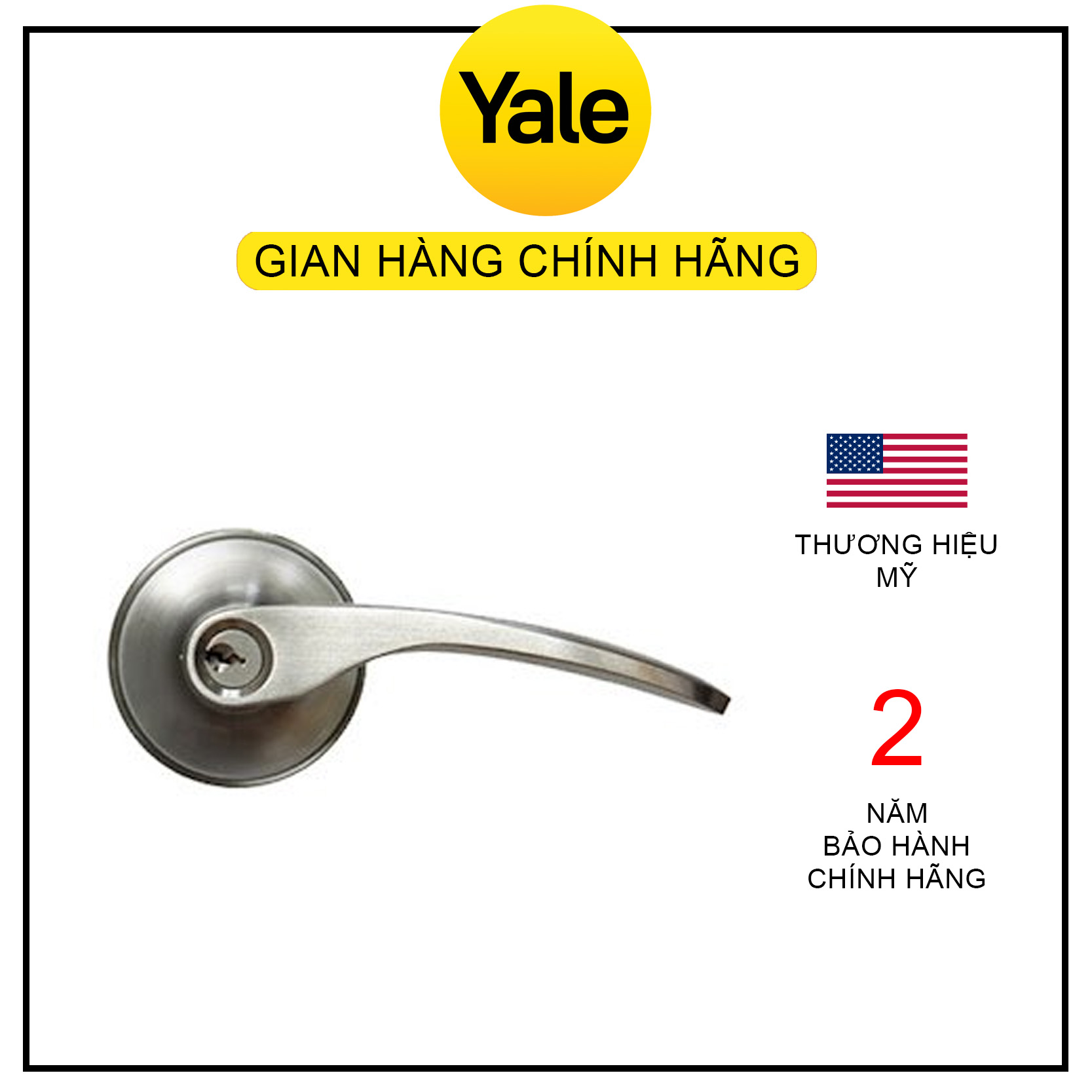 Tay nắm gạt có khóa cửa Yale dòng VL8327 - Hàng chính hãng