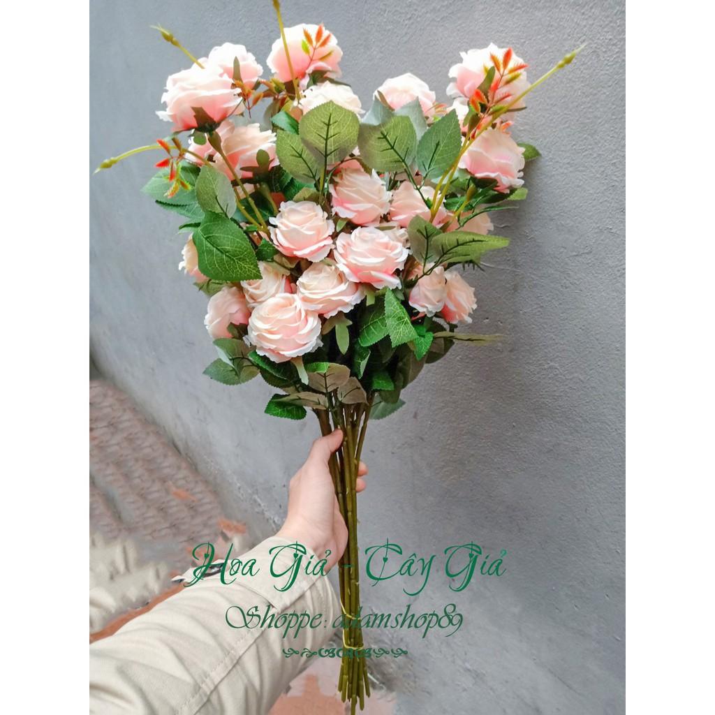 Cành Hoa Hồng 5 bông Giống thật 99%