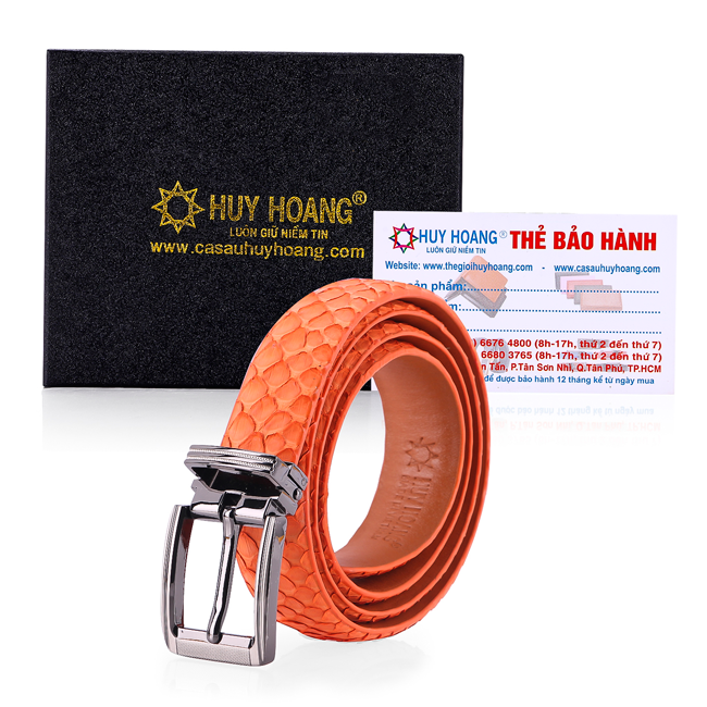 Thắt Lưng Nữ Da Trăn Huy Hoàng HT5317 - Cam