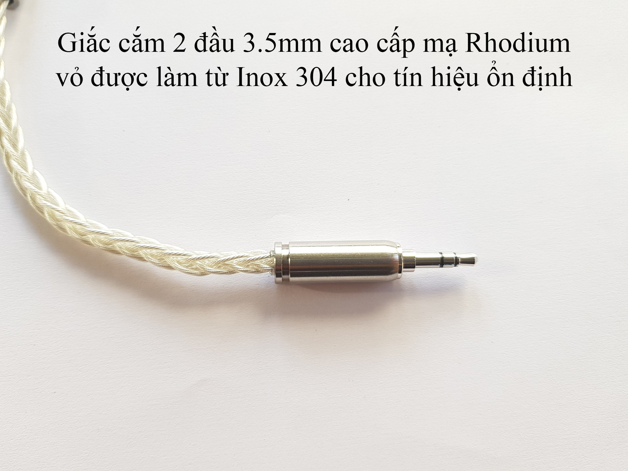 Dây IC, AUX, 2 đầu 3.5mm 8 lõi mạ tinh thể bạc cao cấp cho DAC / AMP