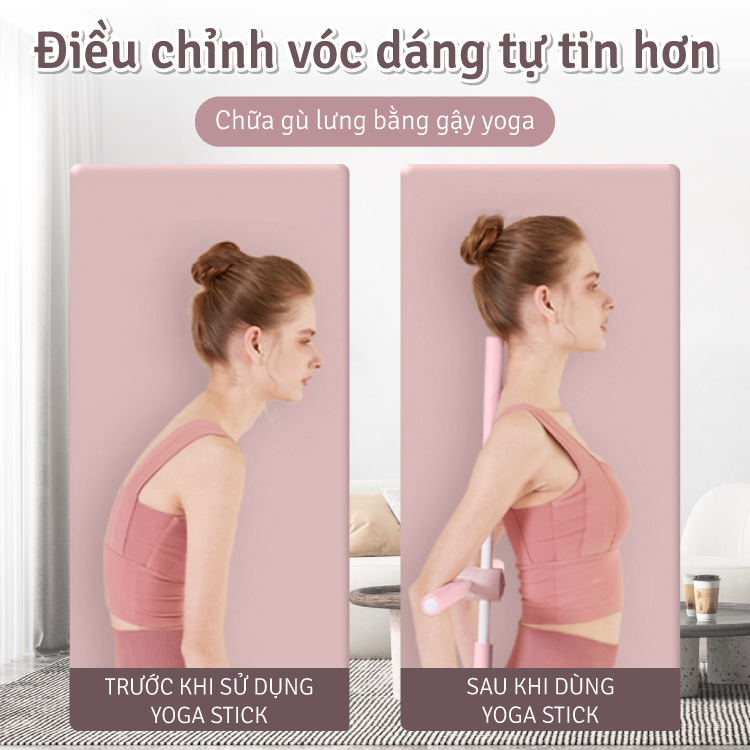 BG Gậy Tập Lưng, Vai GREY, Chống Gù, Uốn Thẳng Lưng, Gậy Tập Yoga ( hàng nhập khẩu)