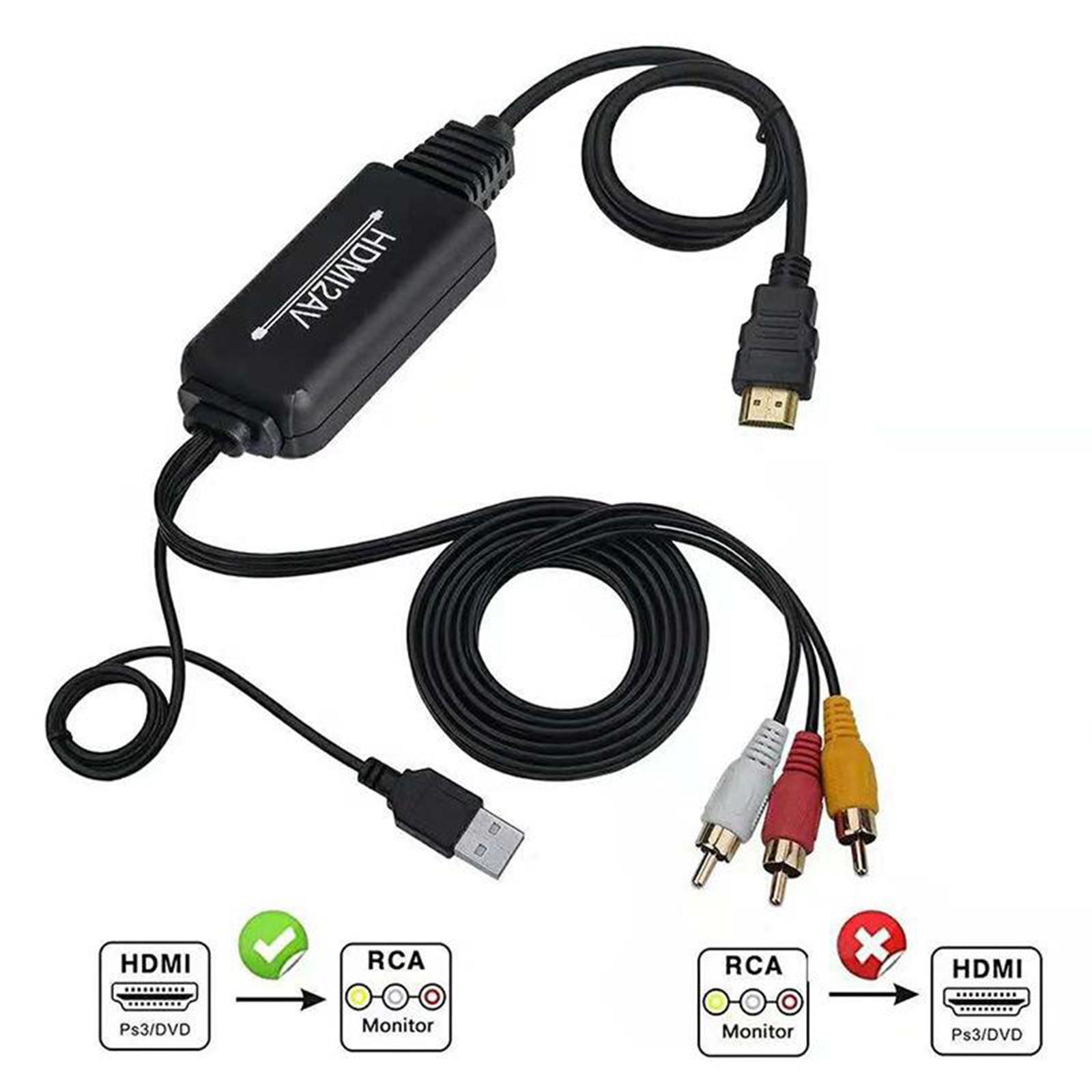 1080P   to 3 RCA Video Audio Converter Cable Adapter for  HDTV